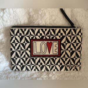 Brighton Black and White LOVE Cosmetic Bag